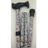 Surgical Basics Folding Walking Stick White Floral