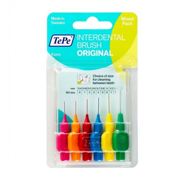 TePe Interdental Toothbrushes - Mixed Sizes (6 brushes per pack)