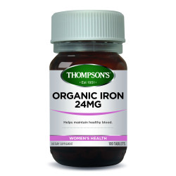 Thompson's Organic Iron 24mg 30 Tablets
