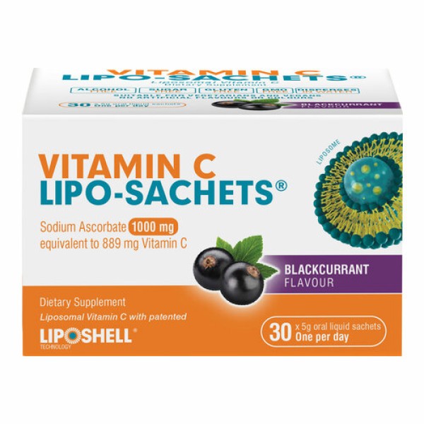 Vitamin C Lipo Sachets 30 PK - Blackcurrant Flavour