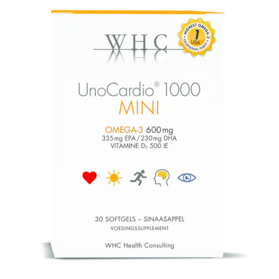 WHC UnoCardio 1000 Mini Omega 3 Fish Oil 60 Softgels
